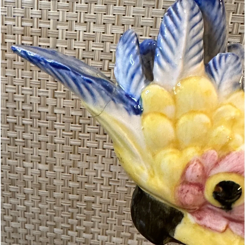 🌟3xHP🌟VTG 1950s Stangl Art Pottery Large Cockatoo Majolica Style Figurine USA - Picture 17 of 17